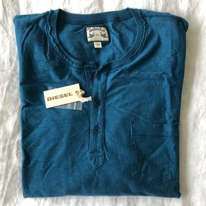 NEW Diesel Men’s Henley Shirt (blue/teal)